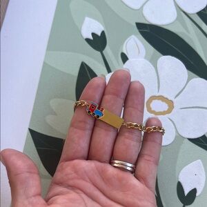 Gold Train Charm Bracelet